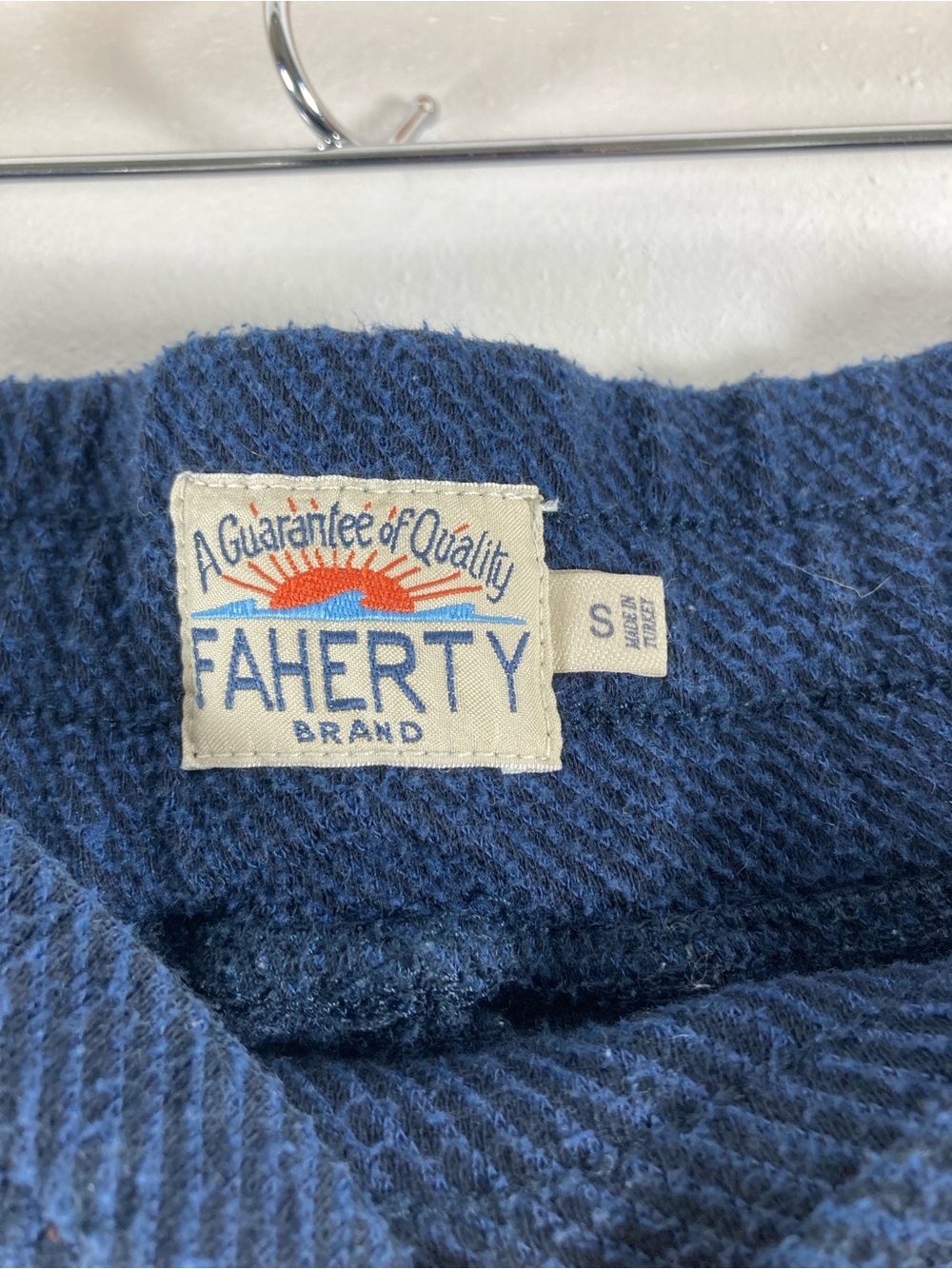 Faherty Legend Sweatpant Mens Navy Knit Joggers Small Pocket Sport Drawstring - Picture 15 of 16
